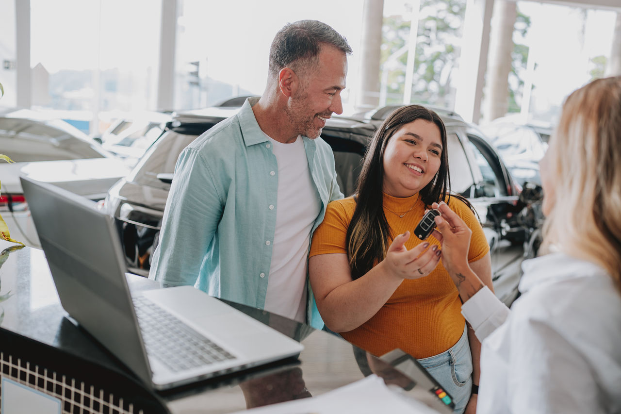 false Daughter receiving car keys