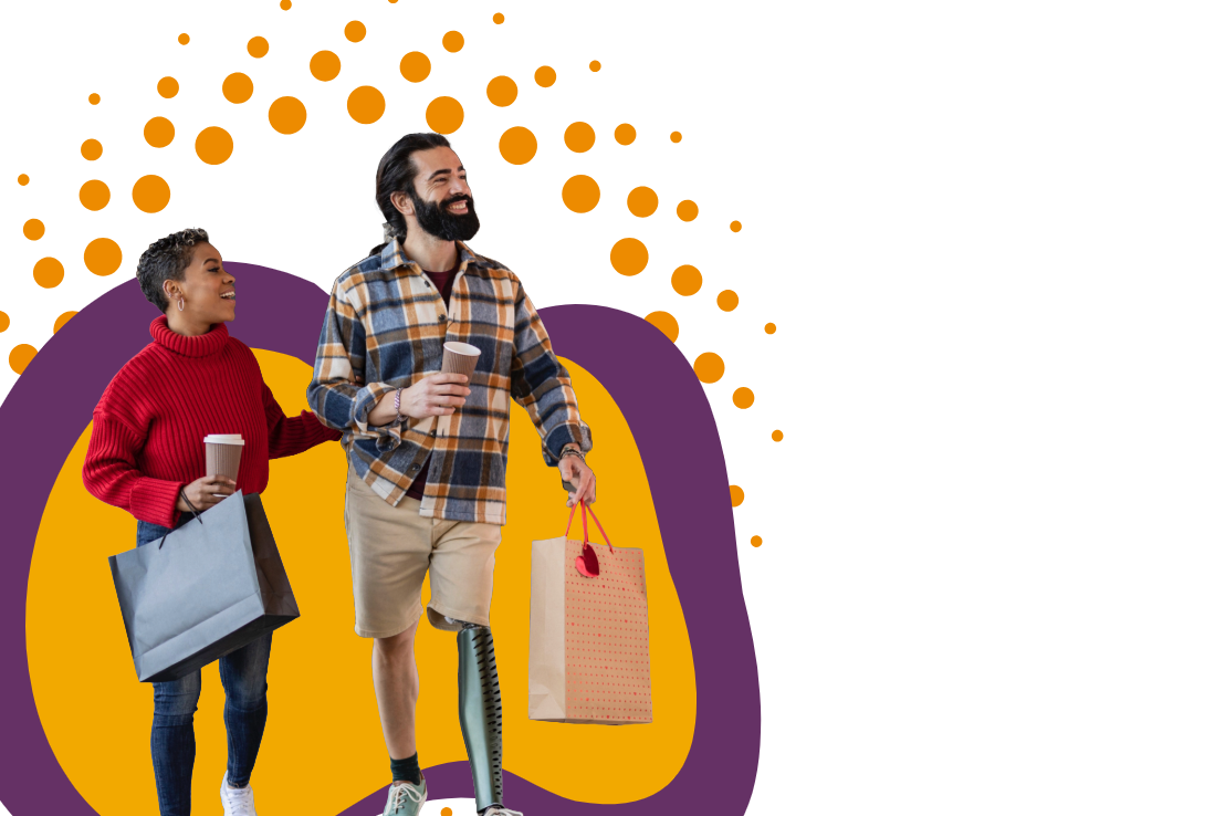 happy couple with shopping bags