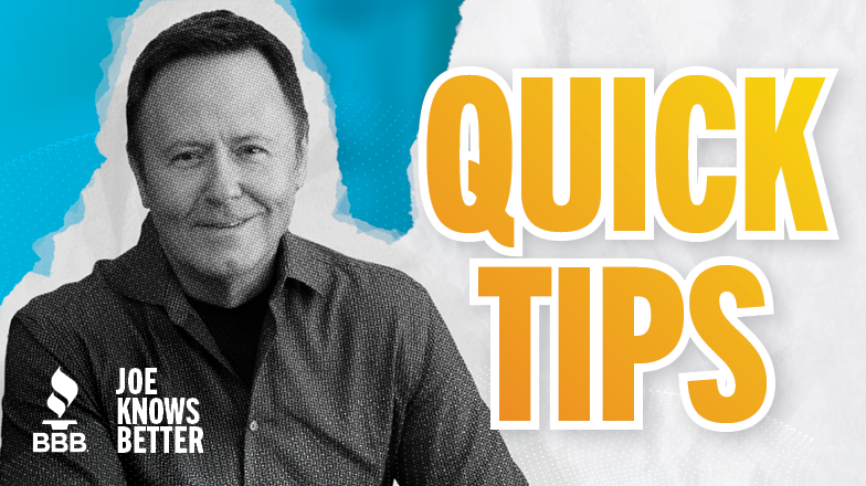 Joe Ducey smiling with the title: Quick Tips