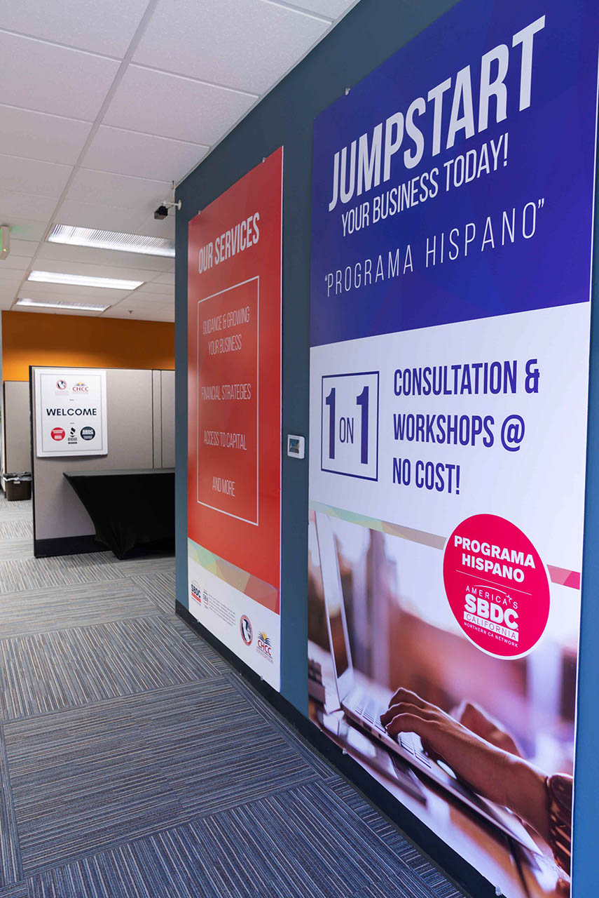 Banners of programs at Better Business Bureau in Northeast California